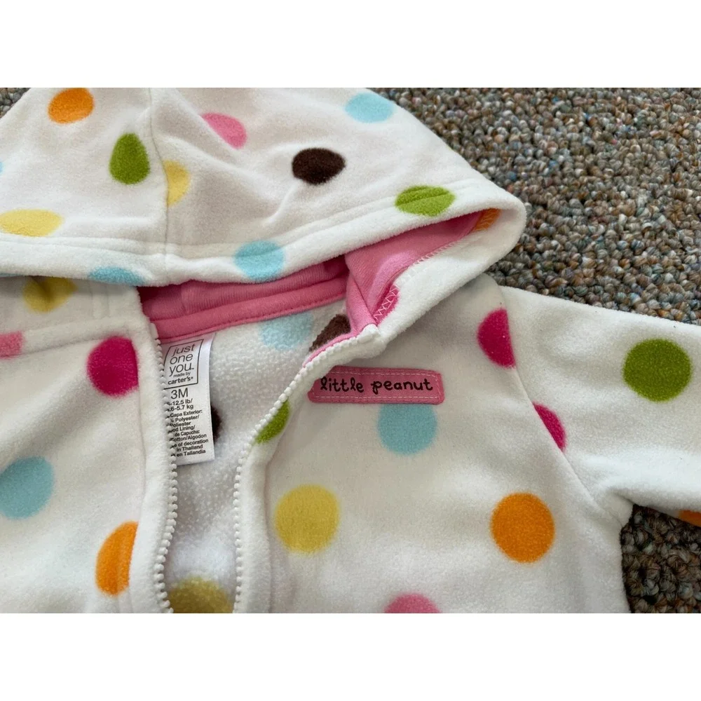 Carter's Soft Spotted Hooded Zip Up Sweater 3M
